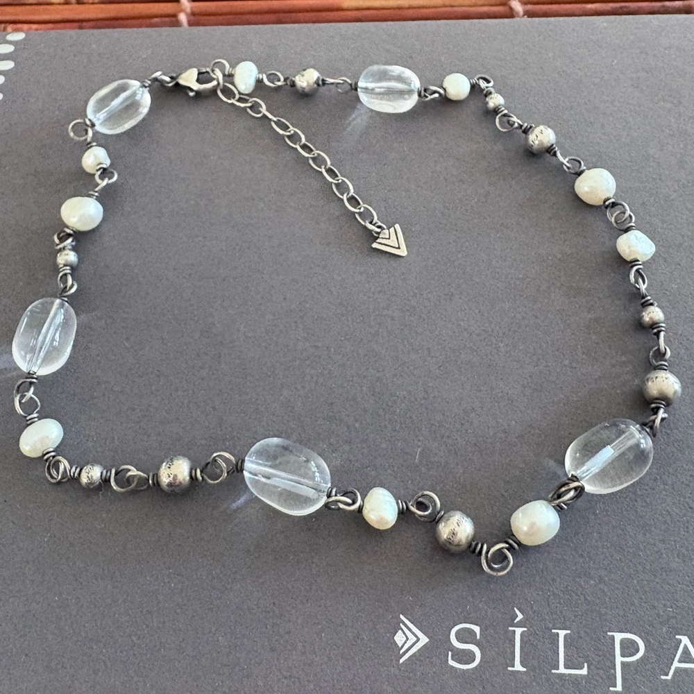 Silpada Sterling Silver Quartz and Pearls Necklace - Picture 2 of 4